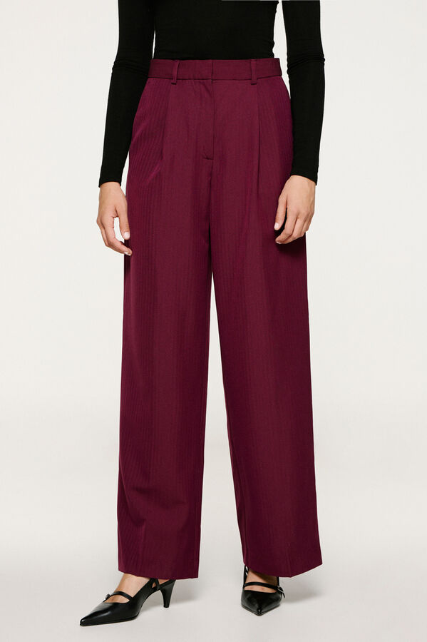 Selected Calça de terno plissadas. Roxo