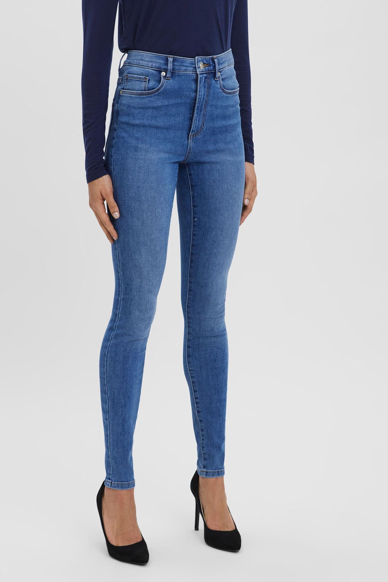 Vaquero skinny de mujer con cintura alta Pantalones vaqueros de mujer Cortefiel