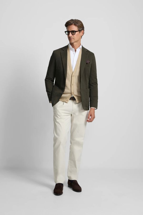 Silbon Straight casual blazer Green
