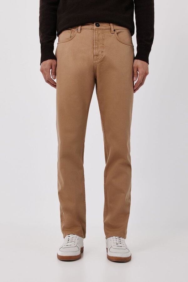 Cortefiel Regular fit 5 pocket jeans Camel