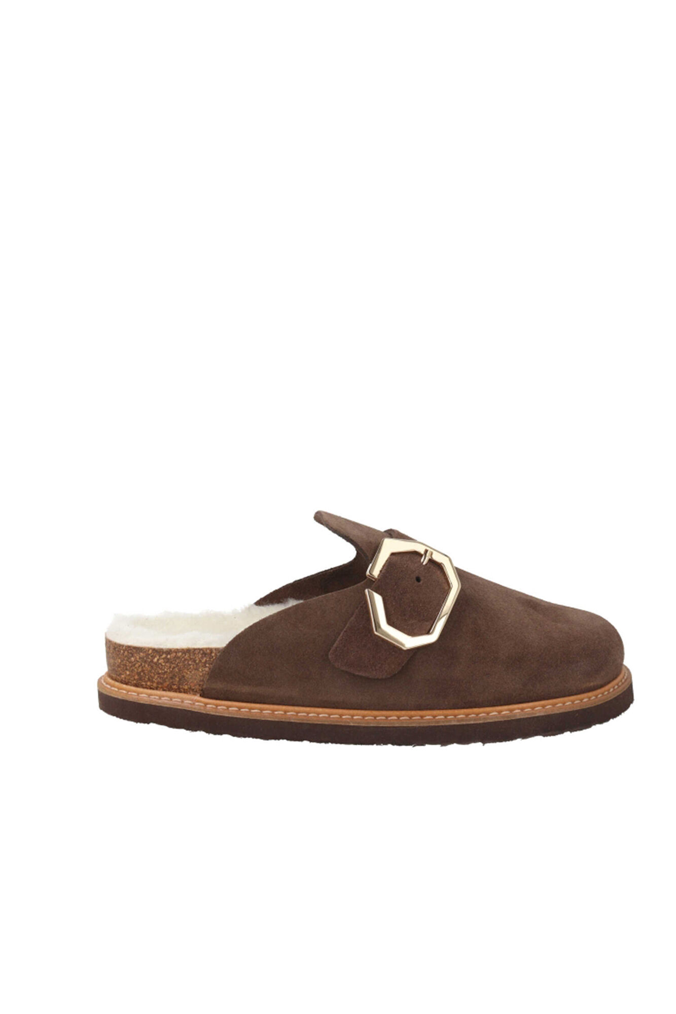 Genuins Tamanco de pele com fivela ajust&aacute;vel