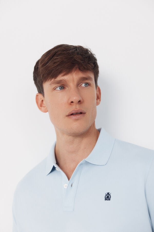 Cortefiel Basic piqué polo shirt Blue