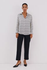 Cortefiel Satin-finish shirt Printed white
