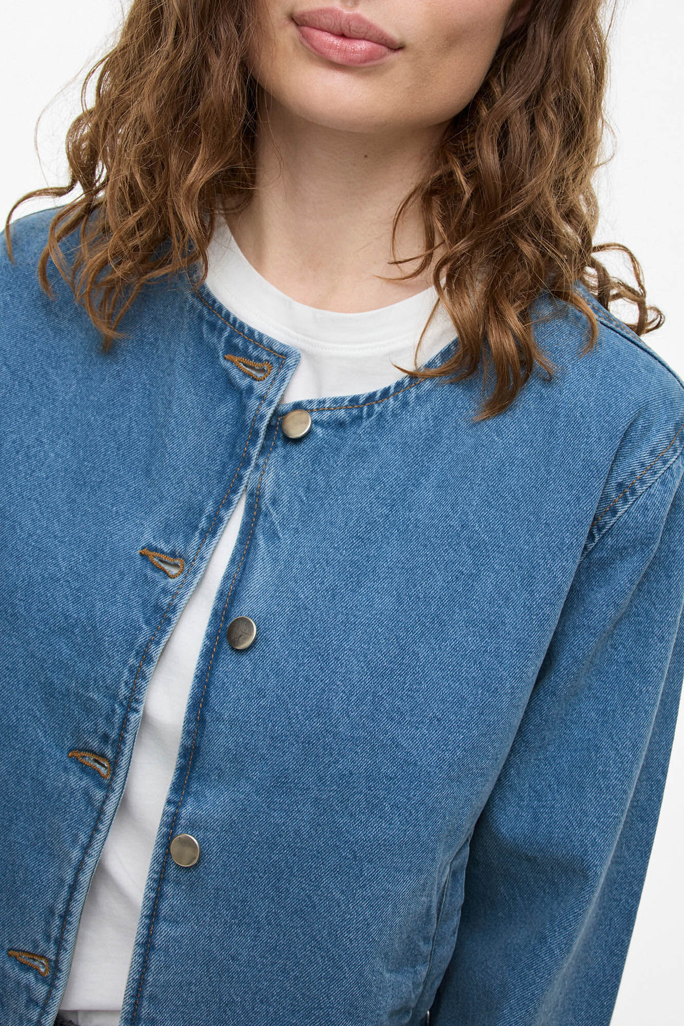 Vila Jaqueta jeans abotoada