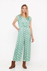 Cortefiel Sustainable long jumpsuit Printed green