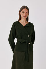 Cortefiel Knitted belted jacket Kaki