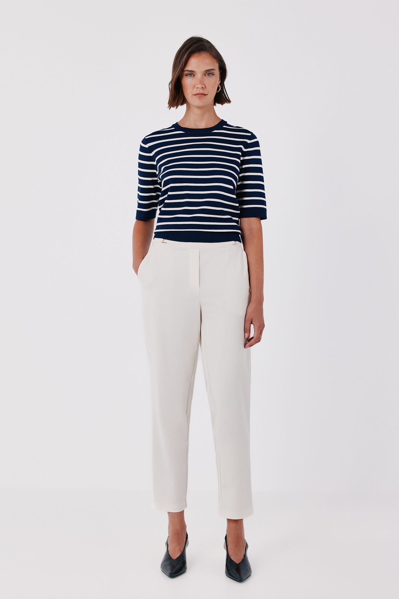 Cortefiel Straight trousers with elasticated back