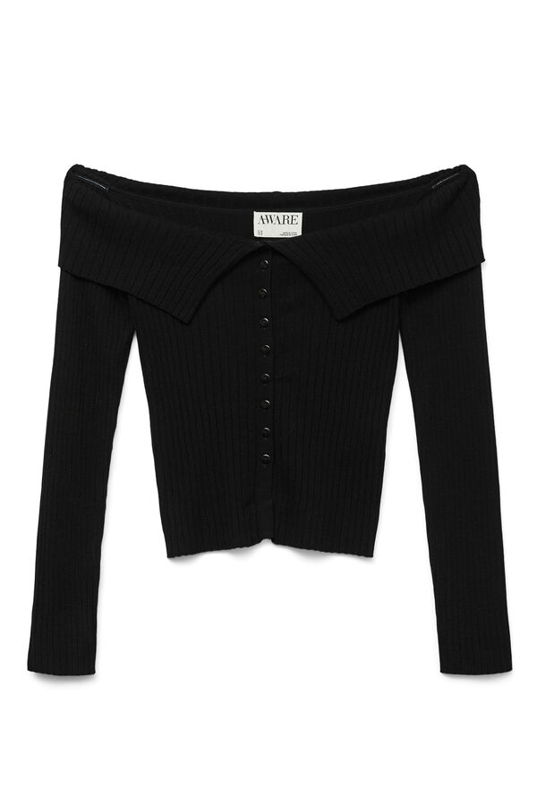Vero Moda Top de malha ombro a ombro Preto