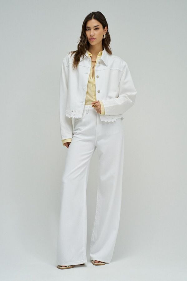 Salsa Jeans Casaco de ganga com bordados Branco