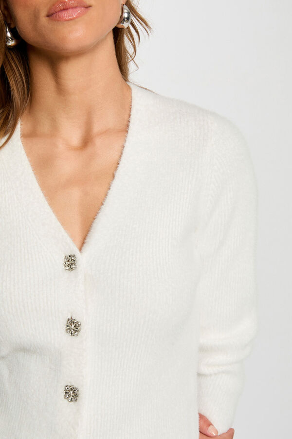 Morgan Long sleeve cardigan White