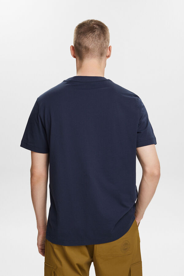 Cortefiel Essential regular fit cotton T-shirt with small logo Navy