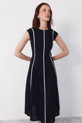 Cortefiel contrasting dress Black