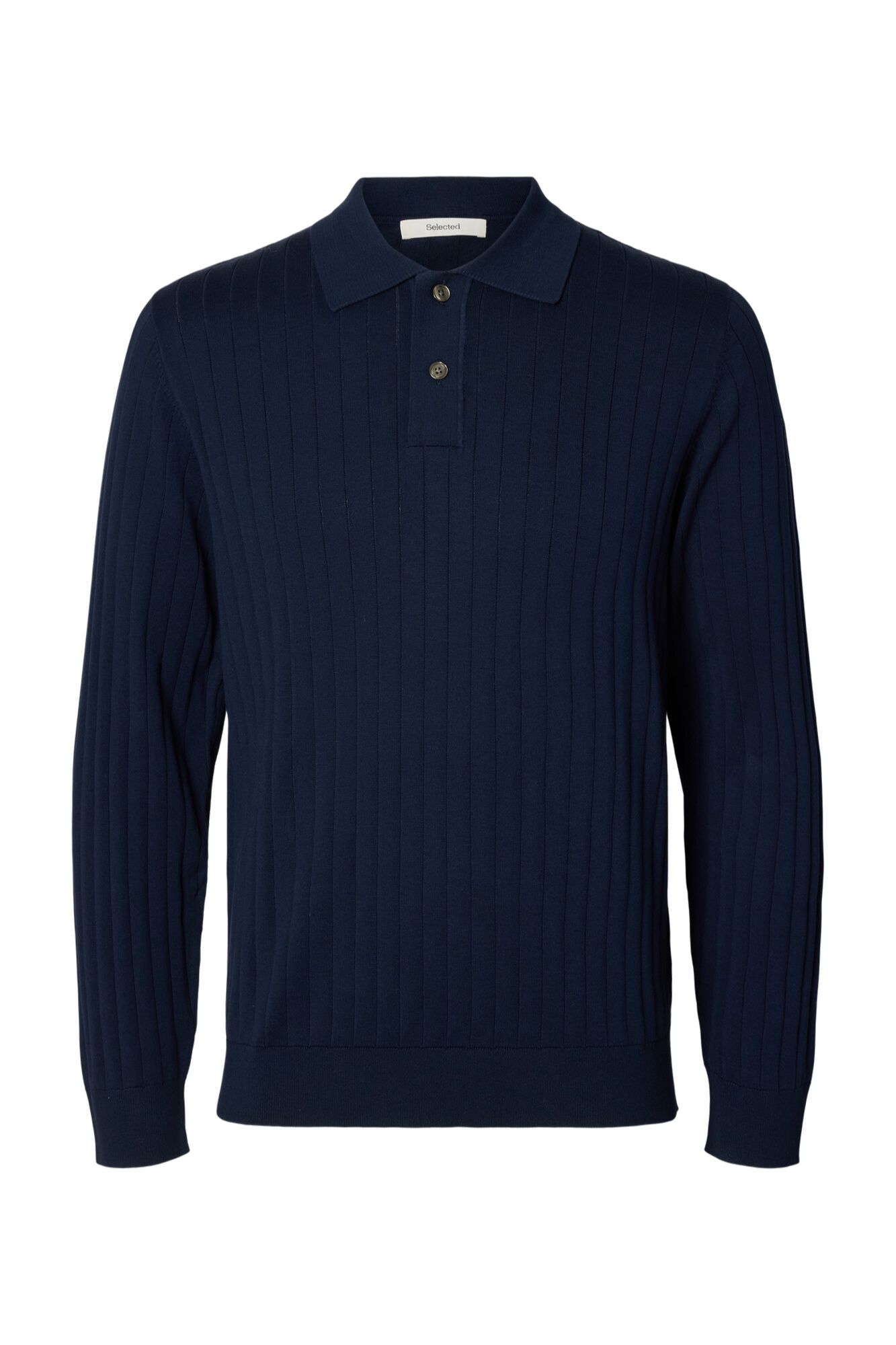 Selected Polo de malha de manga comprida