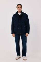 Cortefiel Diamond quilted field jacket Navy