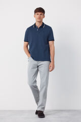 Cortefiel Oxford polo shirt Navy