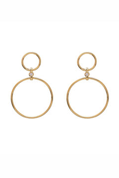 Cortefiel DONNA drop earrings - Crystal - Gold Beige