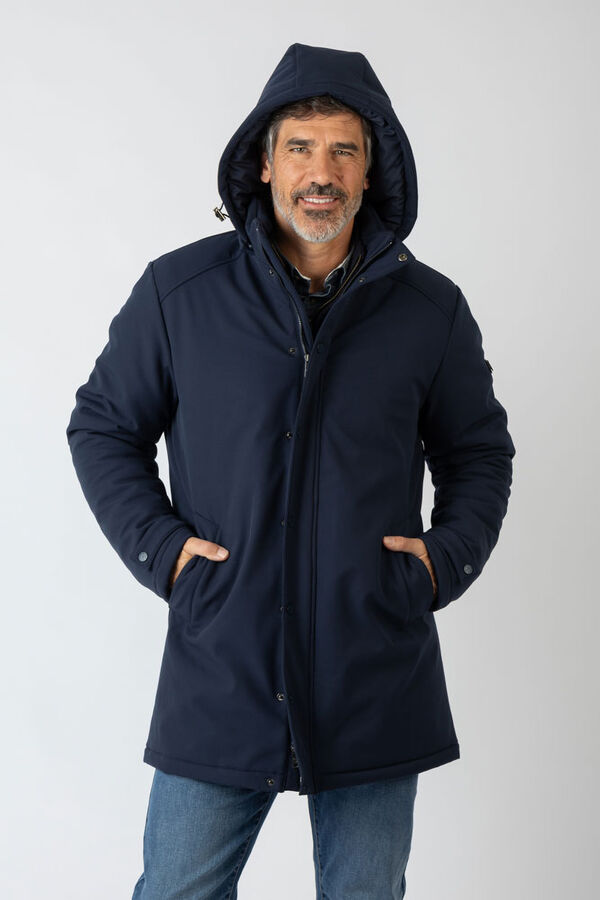 Privata Casaco longa com capuz Azul