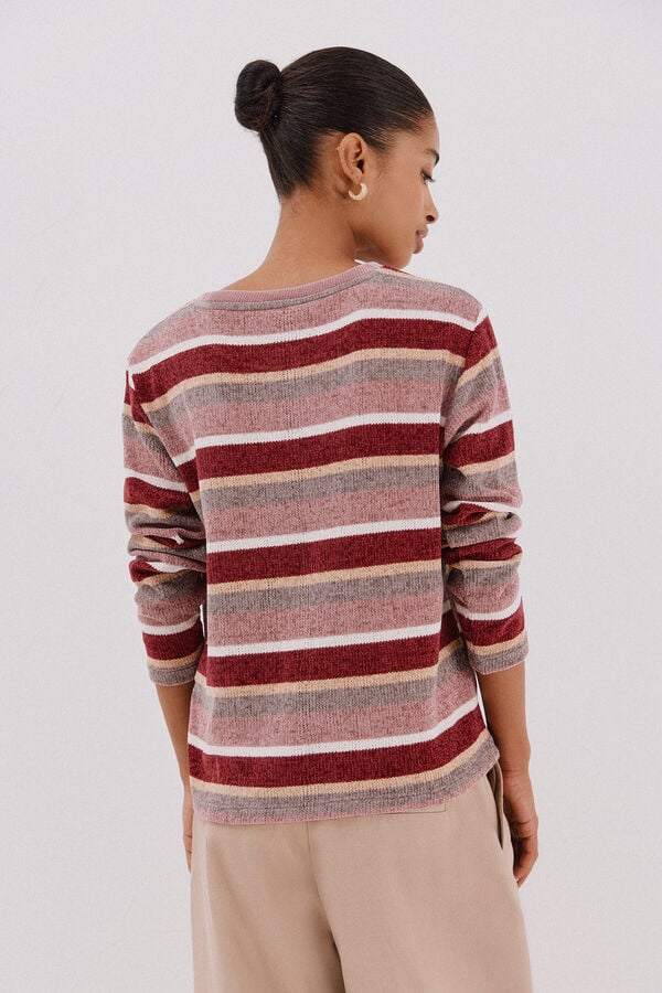 Cortefiel striped chenille t-shirt Multicolour