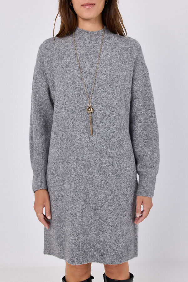 Cortefiel Long knit jumper Grey