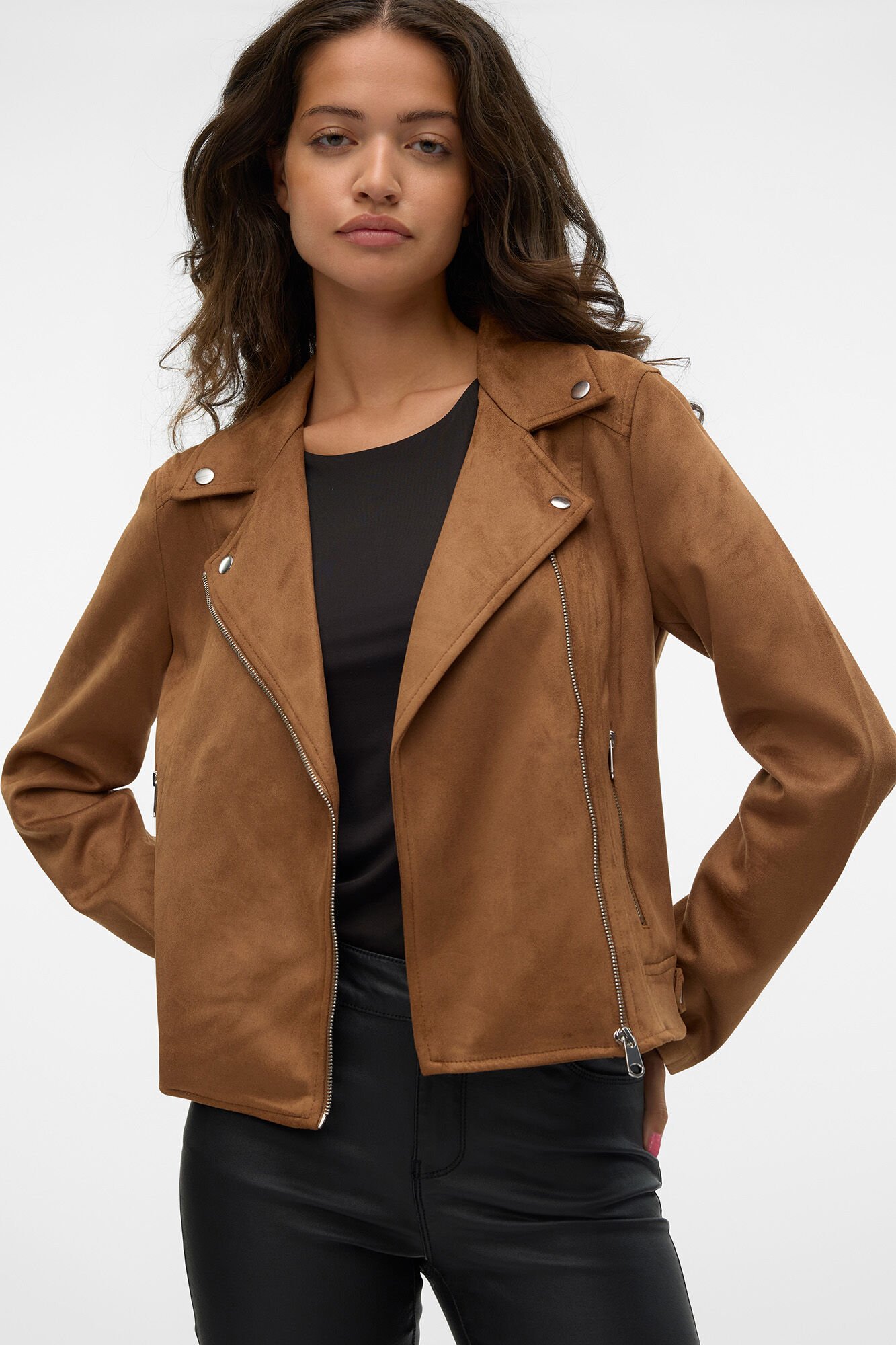 Nude suede biker jacket hot sale