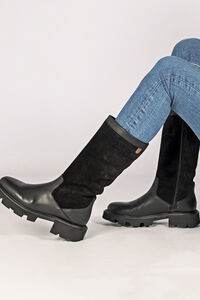 Cortefiel Gala boot in leather Black