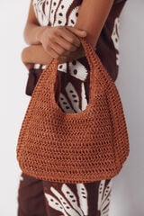 Cortefiel Bolso hobo trenzado Naranja