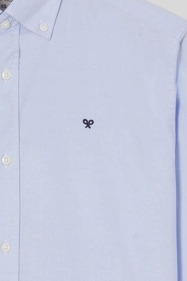 Cortefiel Line casual sky blue Oxford shirt Turquoise