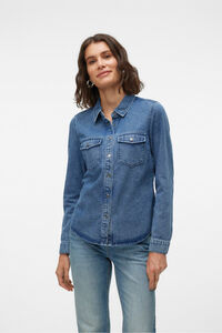 Vero Moda Camisa denim com bolsos no peito