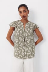 Cortefiel Fluid flutter sleeve blouse Multicolour