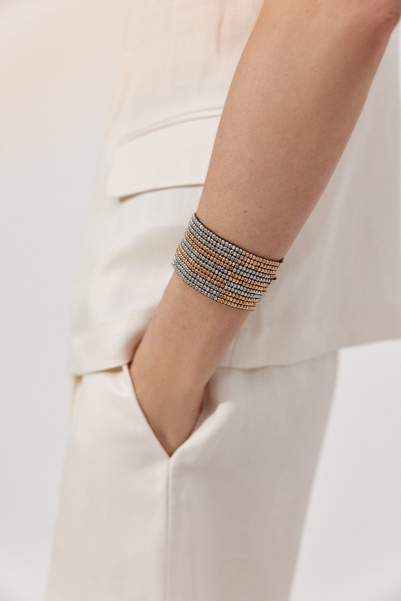Cortefiel Two-tone beaded bracelet