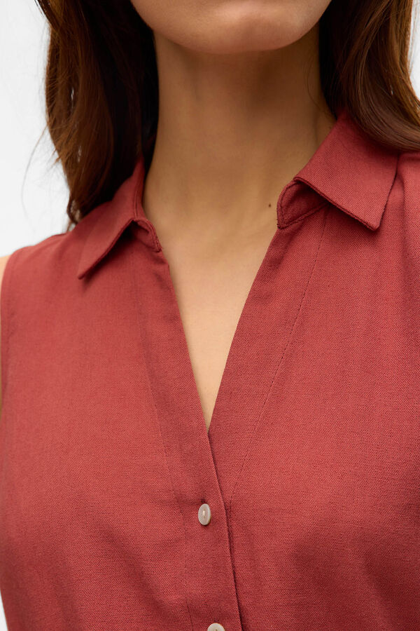 Vero Moda Top fluído com gola em bico Vermelho