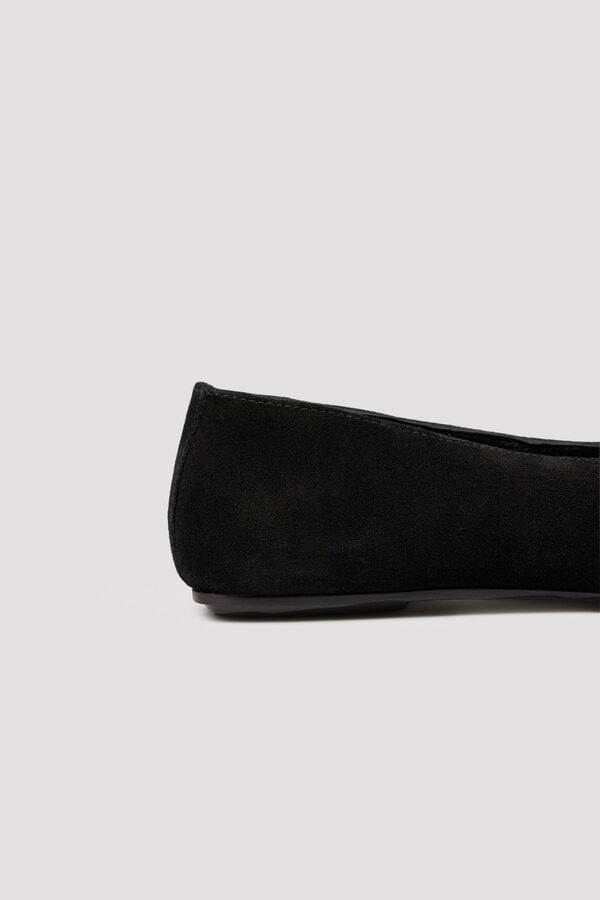 Cortefiel Leather ballet flats Camel