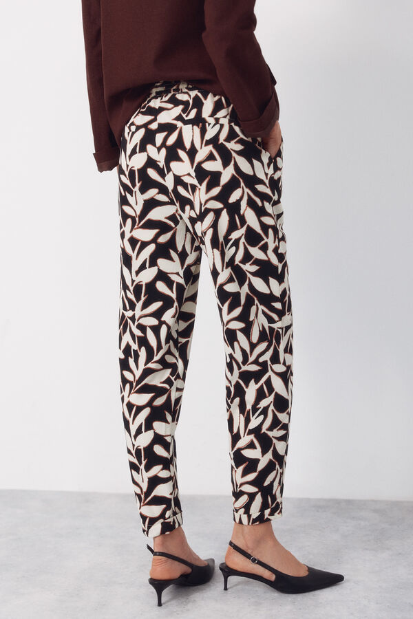 Cortefiel Flowy textured trousers Multicolour