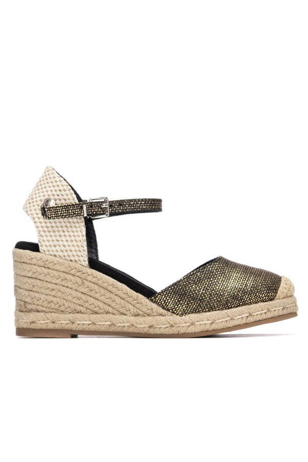 XTI Jute wedge espadrille Black