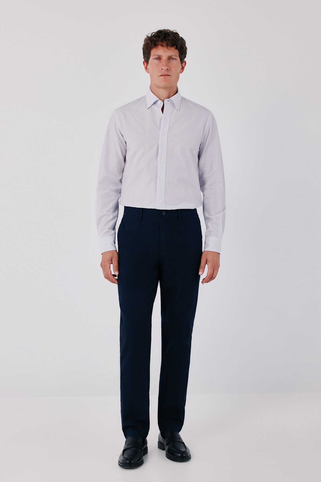 Cortefiel Striped cotton tencel shirt