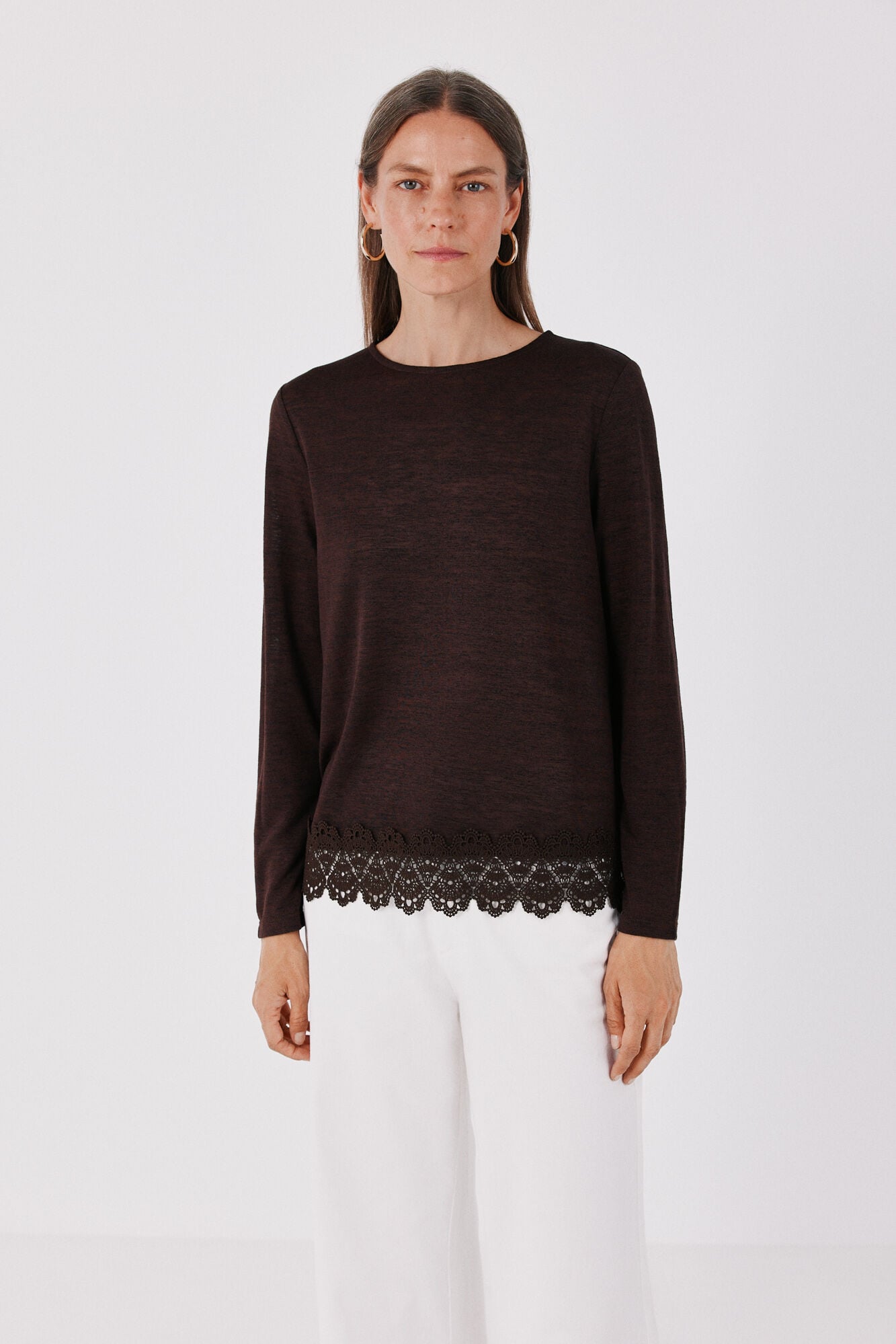 Cortefiel Guipure hem T-shirt