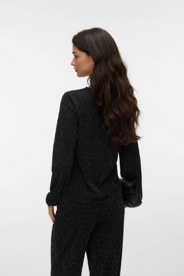 Vero Moda Top com fibras metalizadas Preto