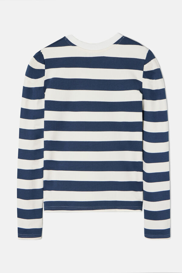 Silbon Sudadera manga abullonada rayas Azul marino