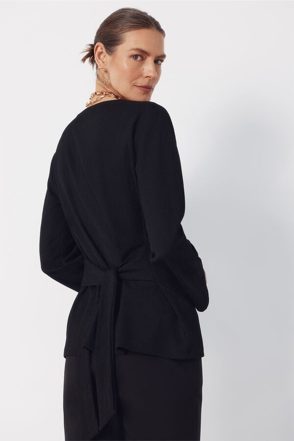 Cortefiel Front knot top Black