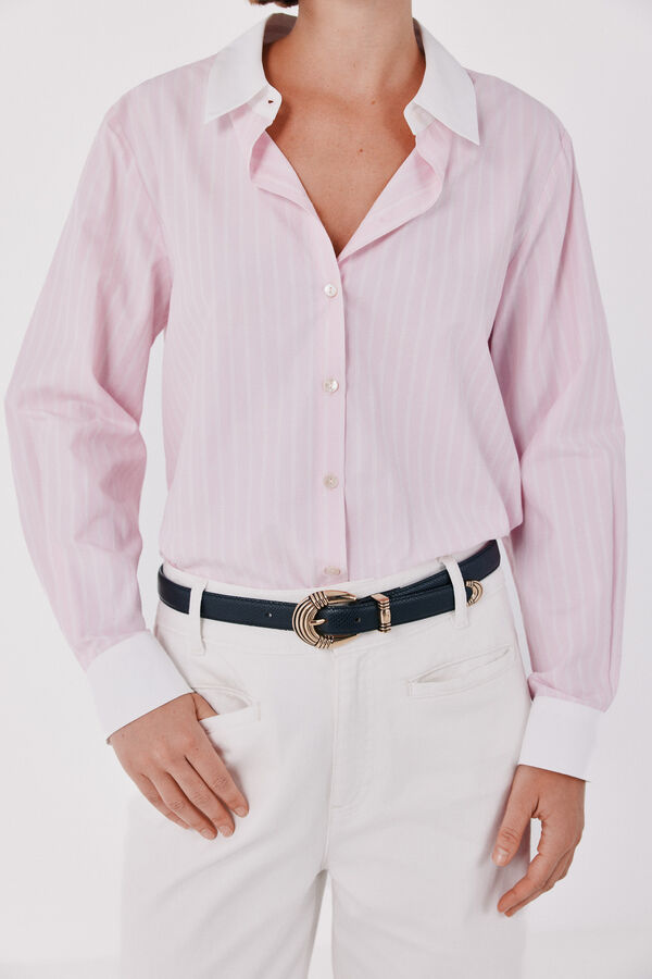 Cortefiel Poplin shirt Printed purple