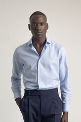 PuroEGO Camisa vestir regular fit twill Azul