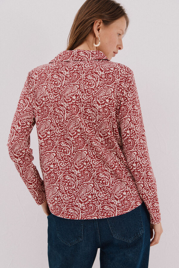 Cortefiel Polo shirt neck t-shirt Pink