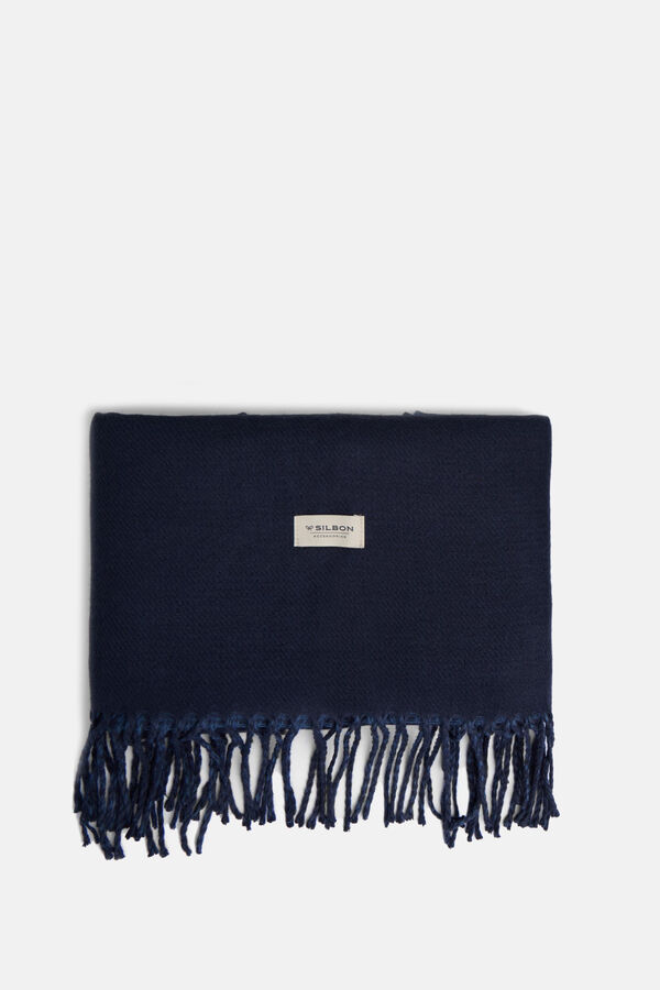 Silbon Bufanda principe de gales reversible Azul marino