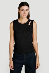 Vila Organic cotton vest top Black