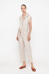 Cortefiel Fluid belted trousers Nude