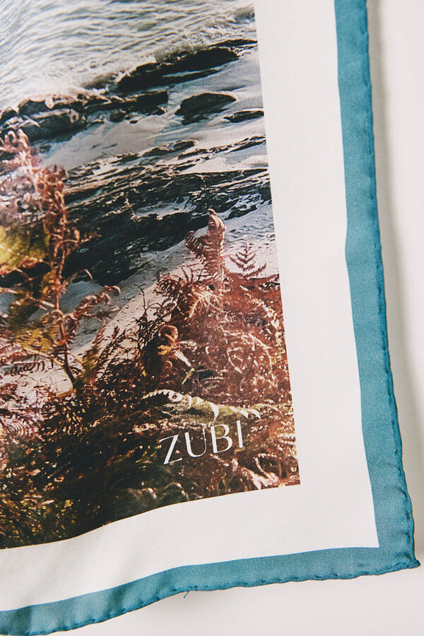 Zubi Lenço de seda pragaira 65 x 65 Azul