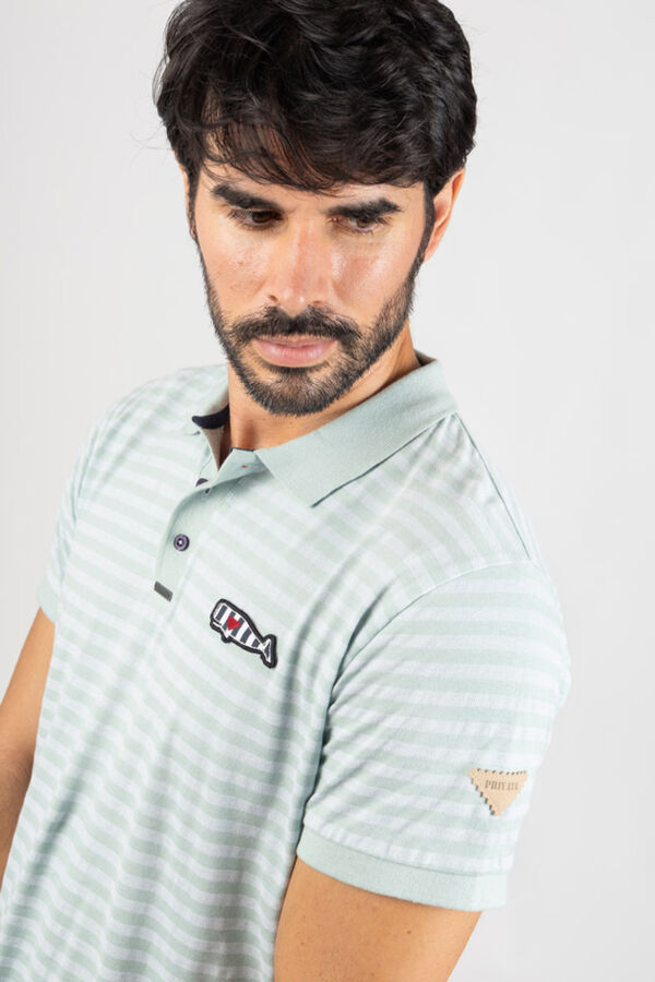 Privata Short sleeve polo shirt Printed green