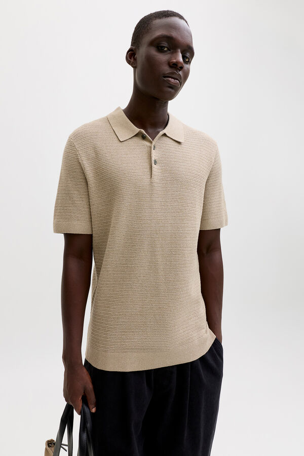 Jack & Jones Cotton jersey polo shirt Beige