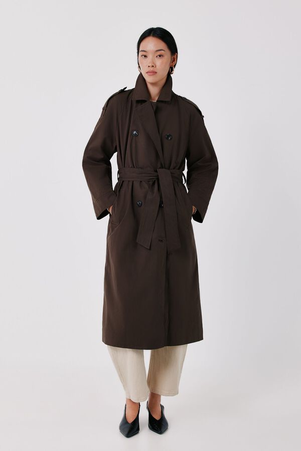 Cortefiel Long trench Dark brown