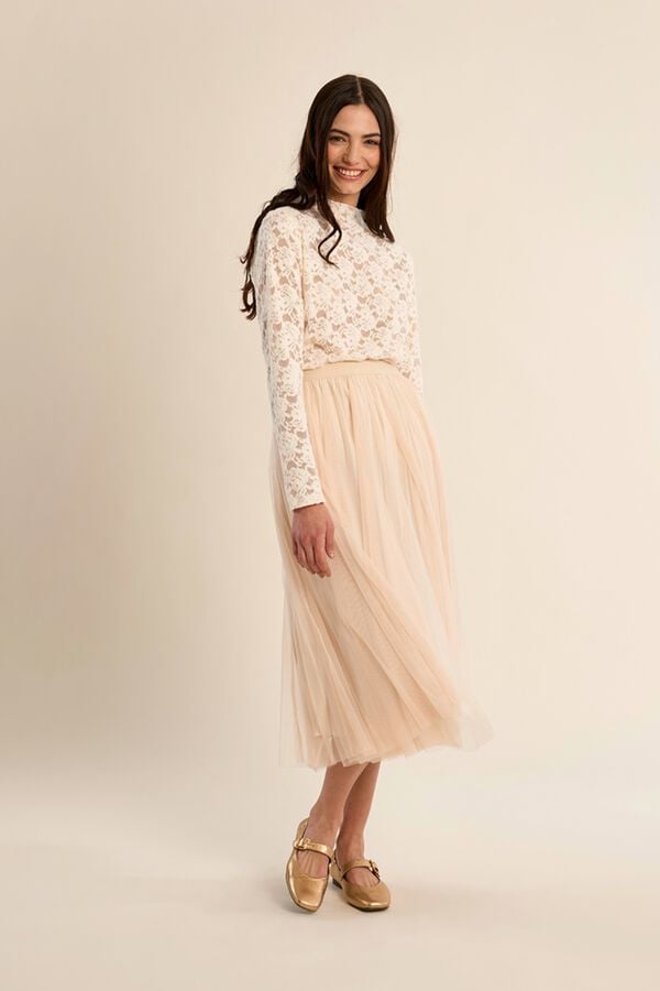 Molly Bracken Top manga comprida de renda Branco